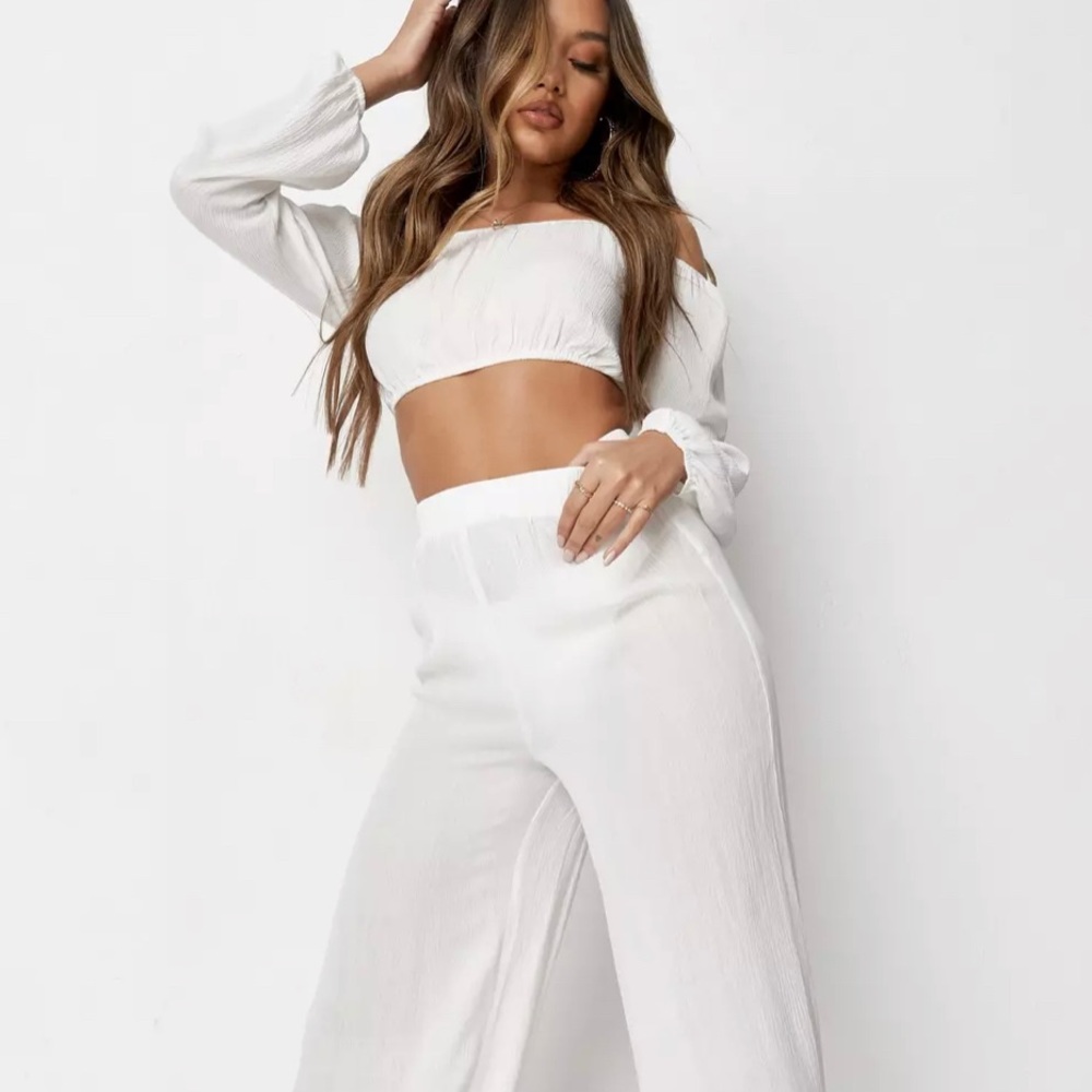 Missguided white cheesecloth co we up set